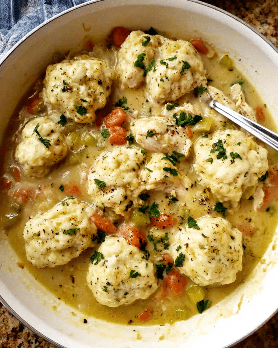 Chicken and dumplings in a creamy homemade sauce