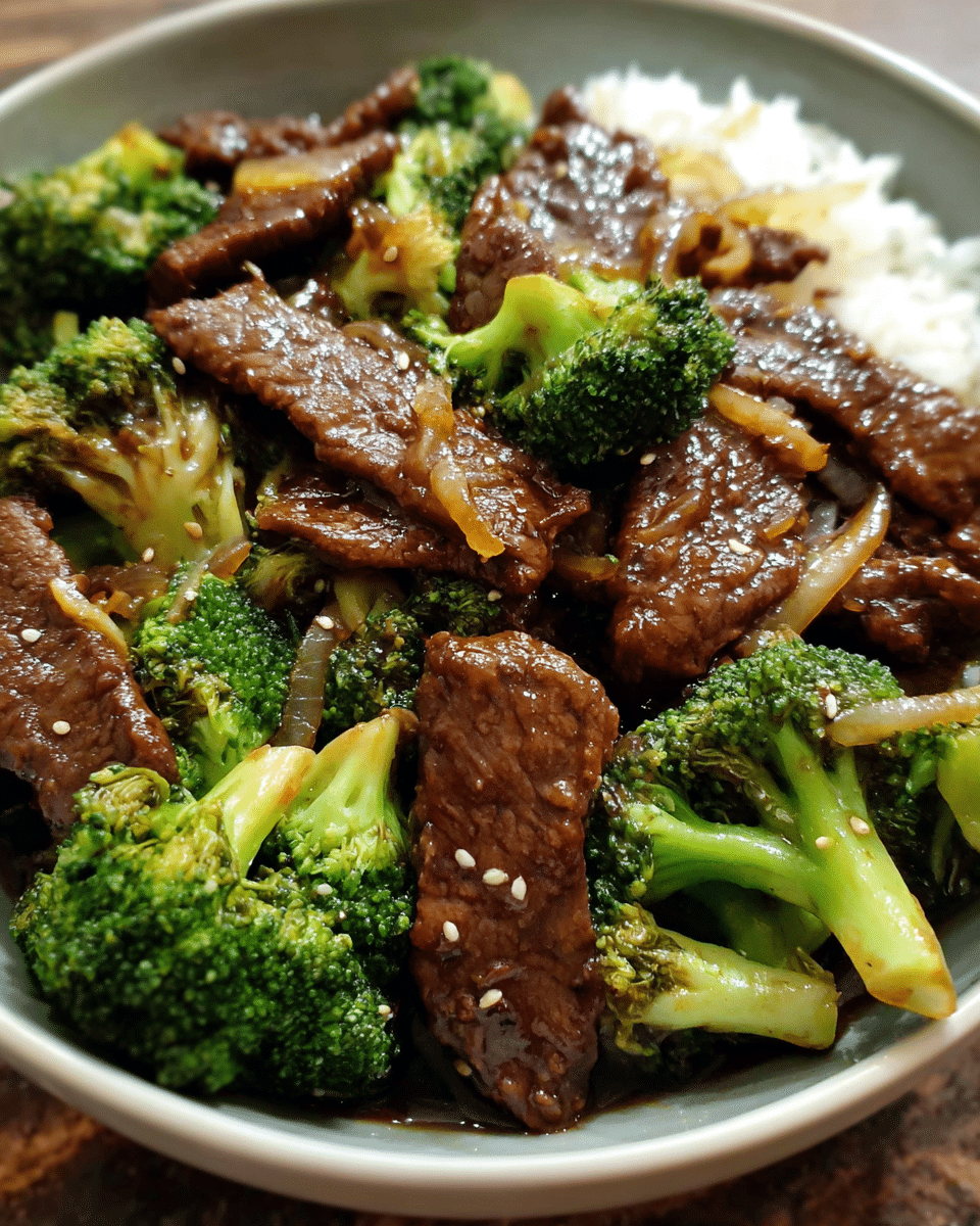 Easy Beef and Broccoli stir-fry in skillet