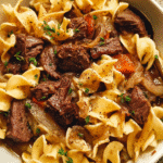 Grandma’s Beef and Noodles in a warm, comforting bowl