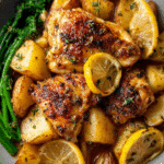 One-pan lemon garlic chicken with roasted potatoes