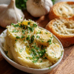 Roasted garlic butter blended with herbs and parmesan