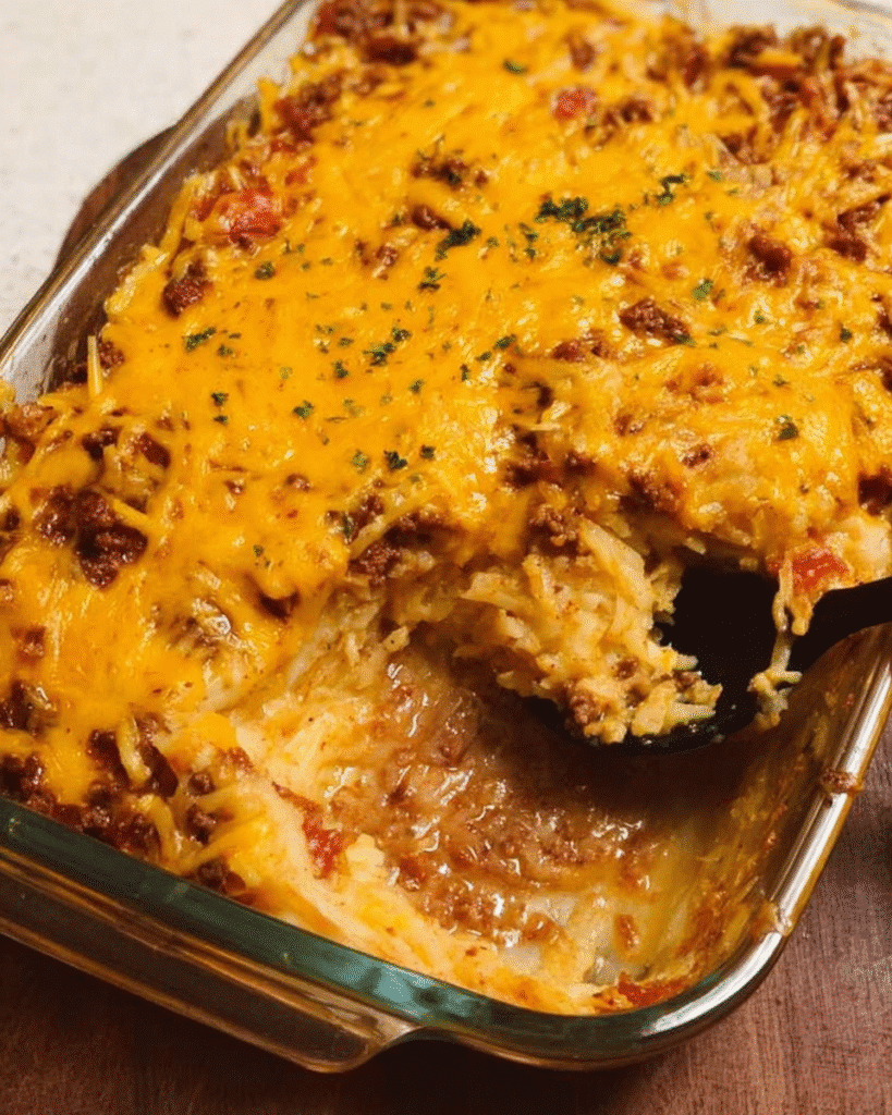Cheesy Taco-Style Potato Casserole