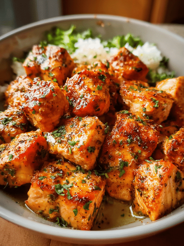 Cajun Baked Salmon Bites on a sheet pan