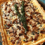 Chicken Mushroom Tart on a flaky puff pastry base