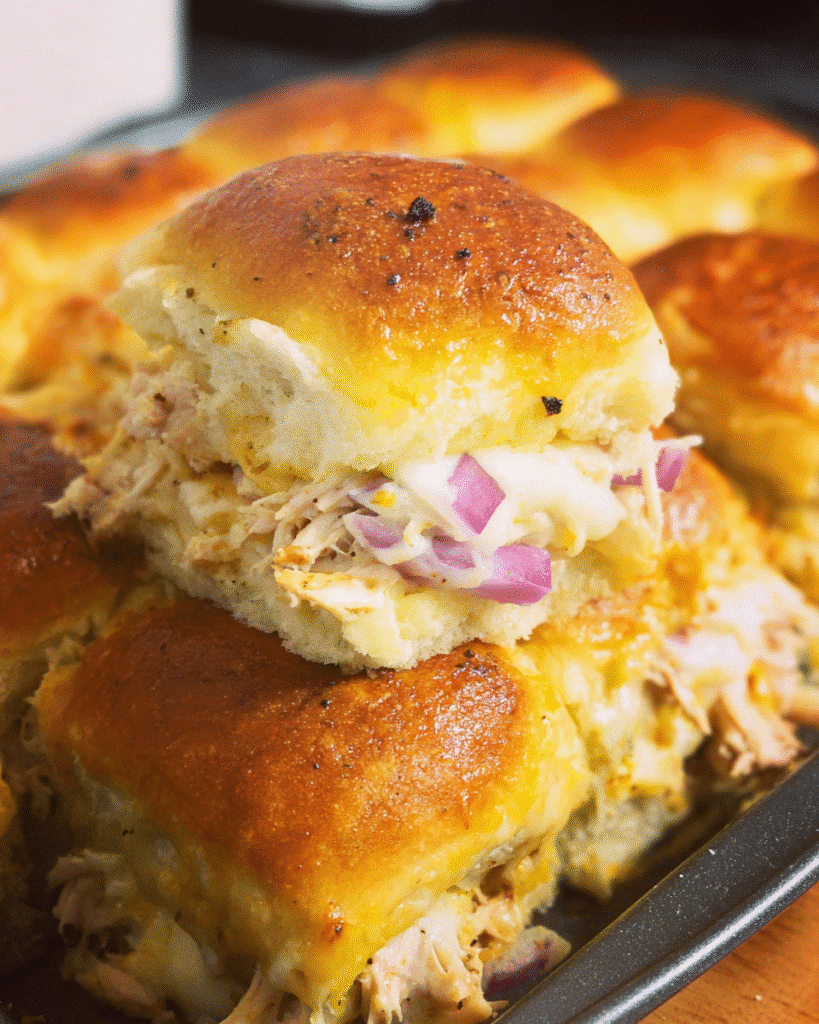 Easy Chicken Sliders baked with butter glaze