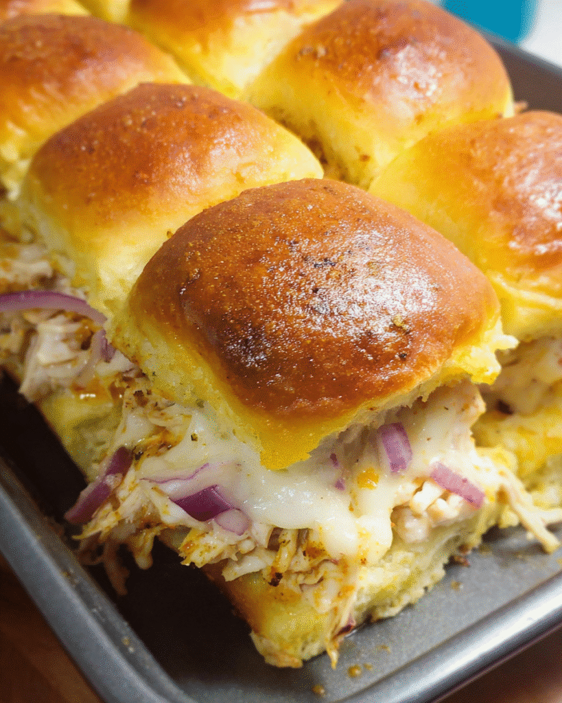 Easy Chicken Sliders baked with butter glaze
