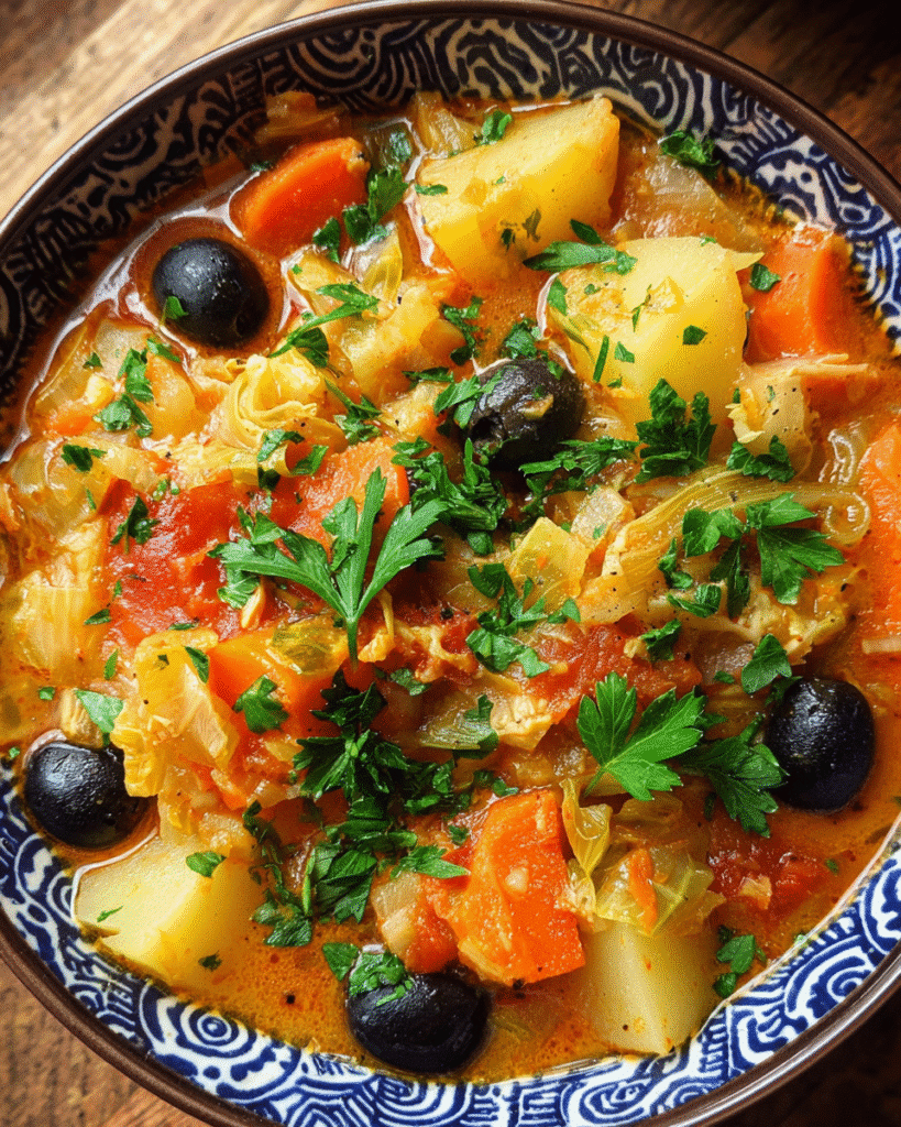 Leek potato stew served warm with parsley
