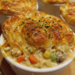 mac and cheese chicken pot pies with puff pastry