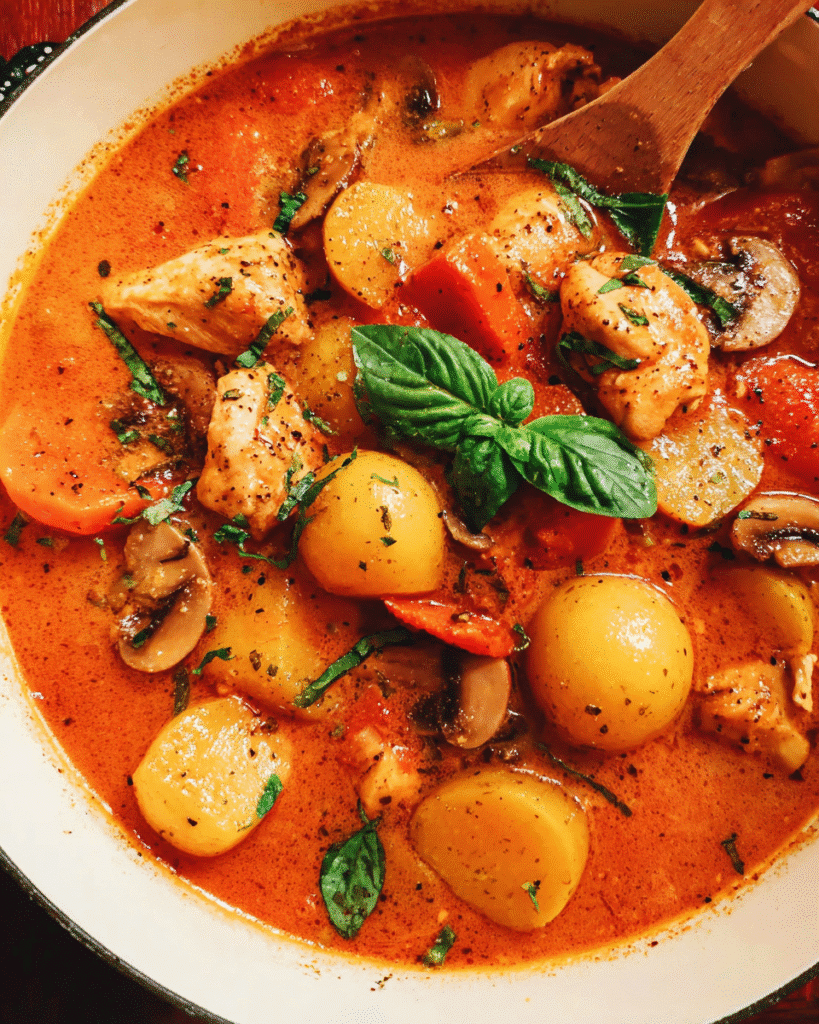 Tomato Basil Chicken Stew That Feels Comforting
