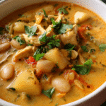 Tuscan sausage and kale soup with coconut milk