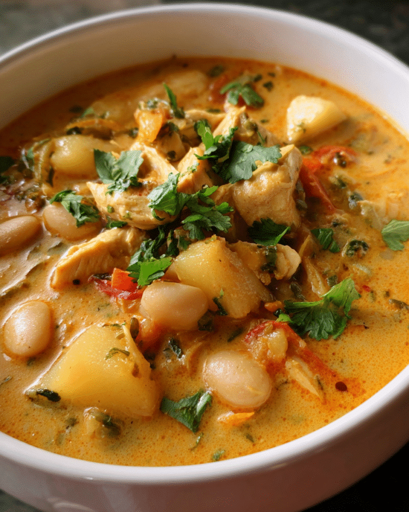 Tuscan sausage and kale soup with coconut milk