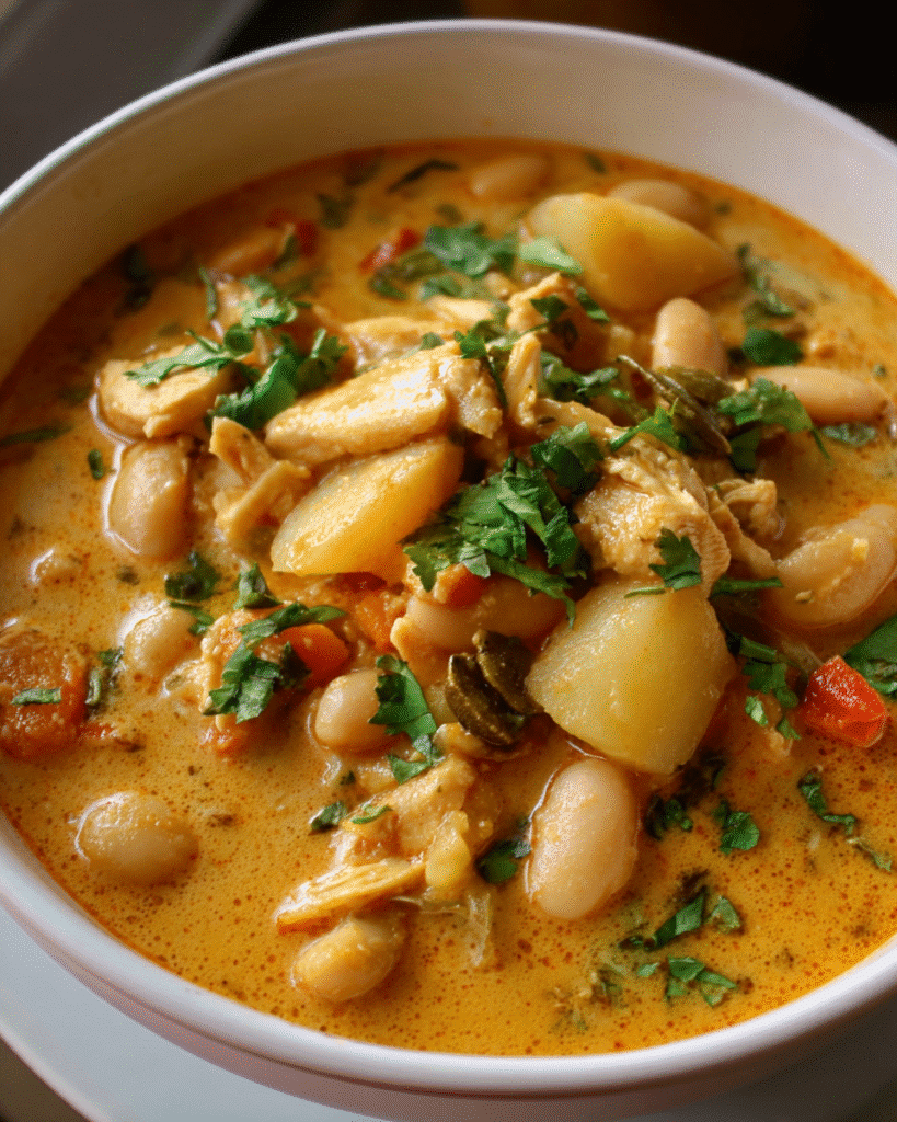 Tuscan sausage and kale soup with coconut milk