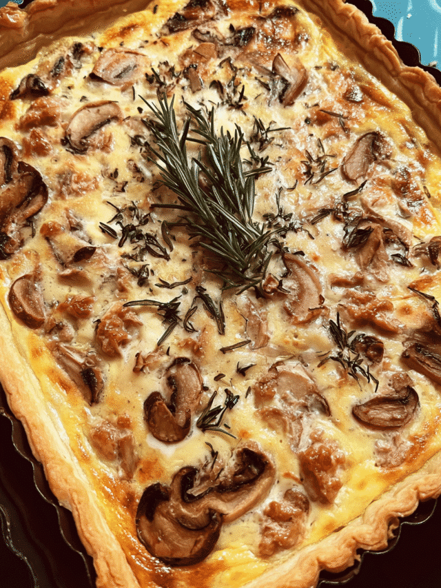 Chicken Mushroom Tart on a flaky puff pastry base
