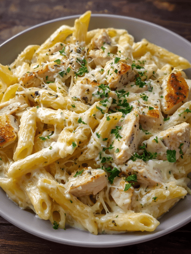 Creamy chicken ranch mac skillet served in a pan