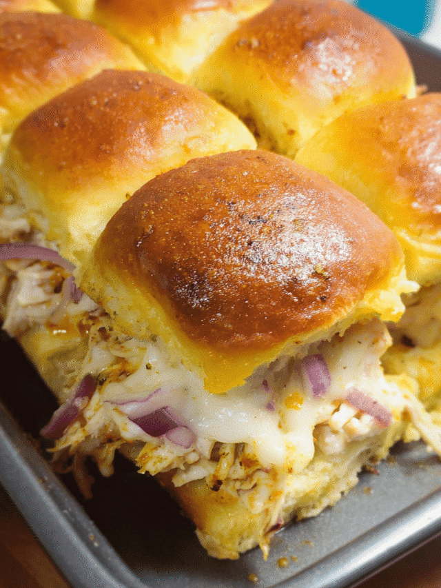 Easy Chicken Sliders baked with butter glaze