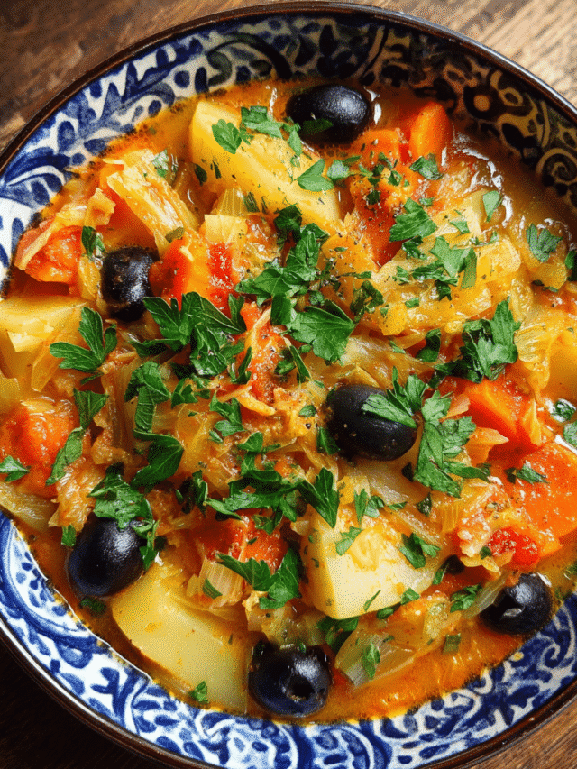 Leek potato stew served warm with parsley