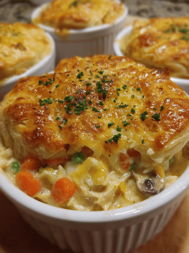 mac and cheese chicken pot pies with puff pastry