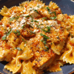 20-Minute Chicken Lasagna Skillet with melted cheese and fresh basil