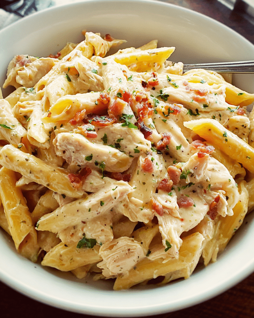 Creamy Chicken Ranch Pasta Bowl with Cheddar and Herbs