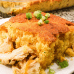Creamy Chicken and Cornbread Bake fresh from oven