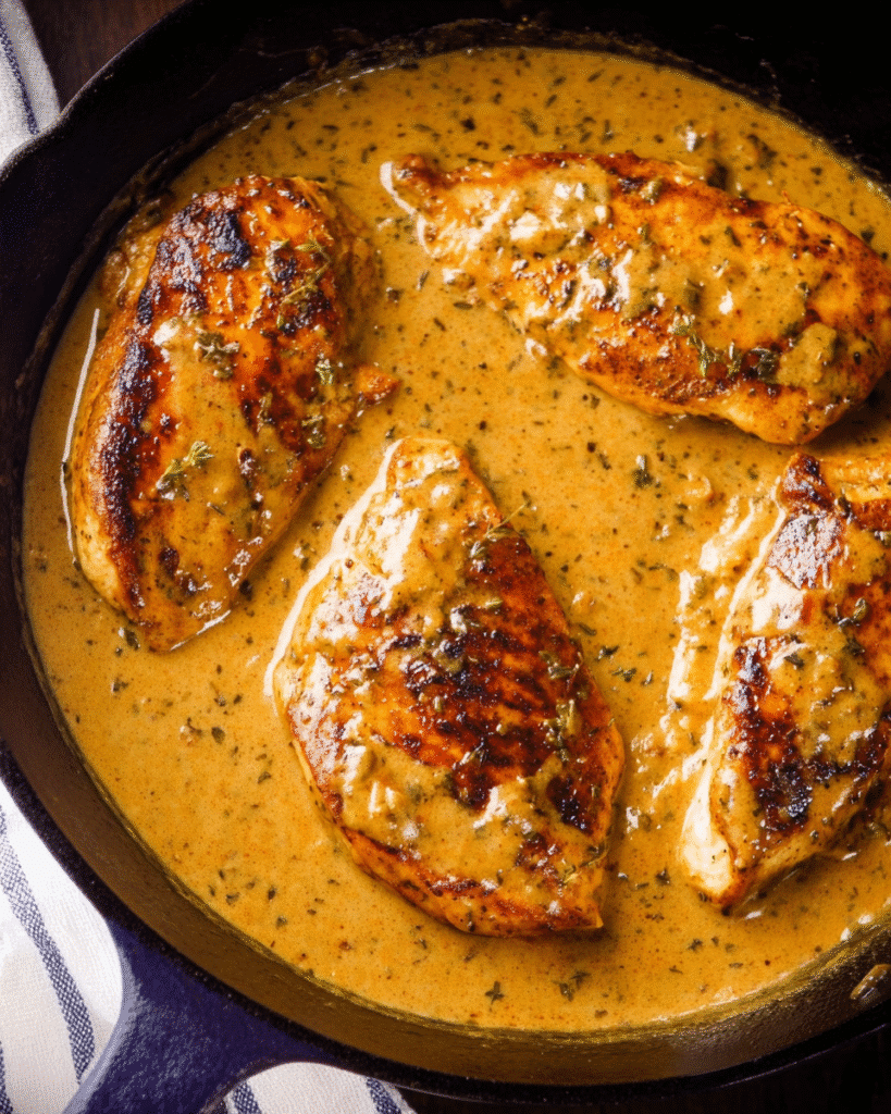 Honey Mustard Chicken Skillet Dinner with Creamy Dijon Sauce