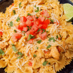 One-Pot Creamy Chicken Taco Pasta in a skillet