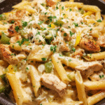 Quick Chicken Philly Pasta with Creamy Cheese Sauce