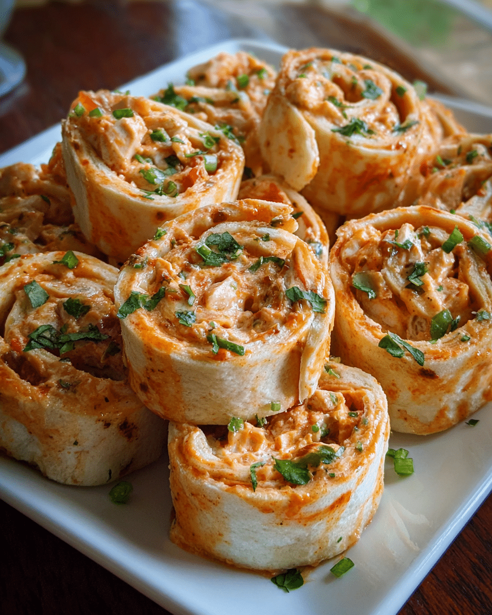 Cheesy chicken taco pinwheels on a serving platter