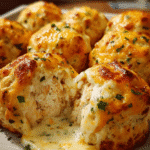 Golden cheesy ranch chicken bombs fresh from the oven