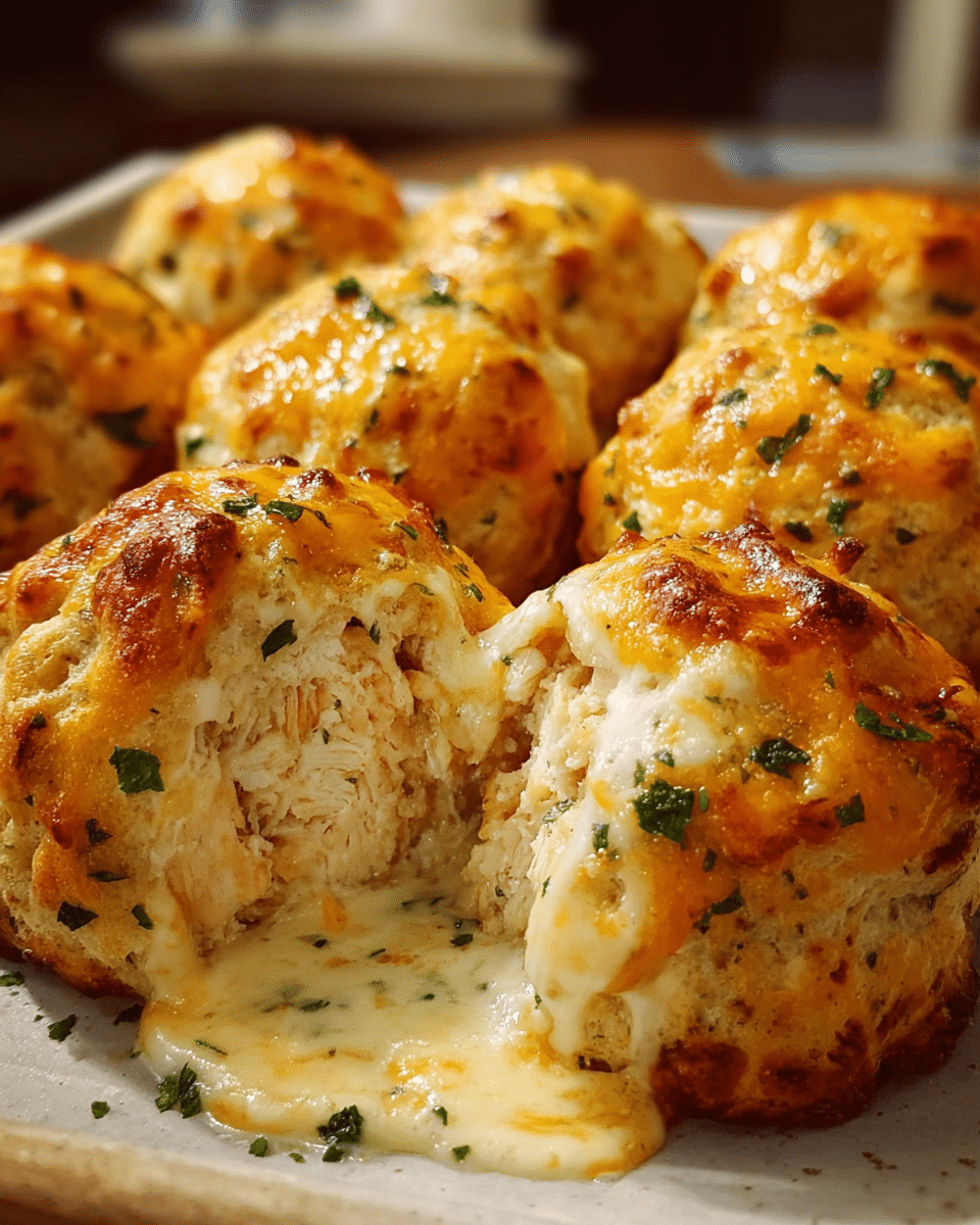 Golden cheesy ranch chicken bombs fresh from the oven