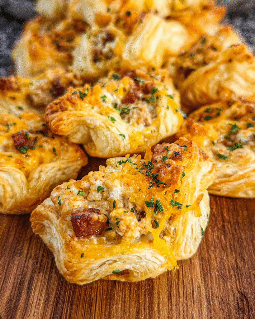 Crack Chicken Pastry Puffs baked until golden brown