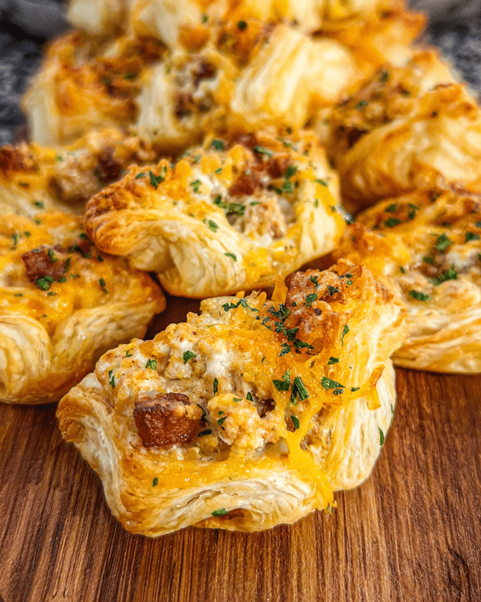 Crack Chicken Pastry Puffs baked until golden brown