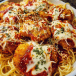 Parmesan Chicken Nugget Pops baked with marinara and melted mozzarella