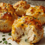 Golden baked Ranch Chicken Cheese Bombs on parchment paper