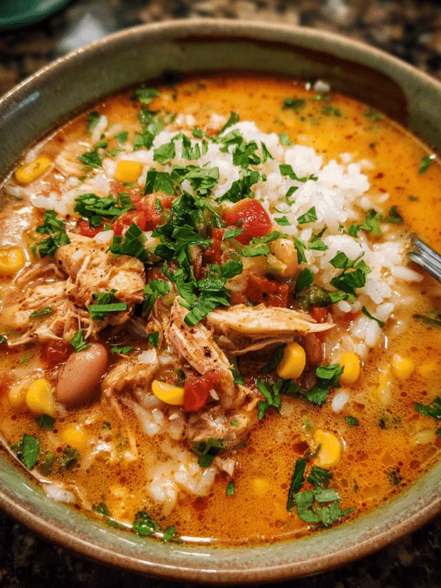Bowl of Creamy Chicken Chipotle Soup garnished with parsley