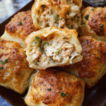 Golden air fryer chicken bacon ranch bombs on serving platter