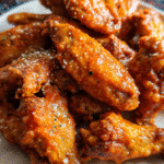crispy air fryer chicken wings served with dipping sauce