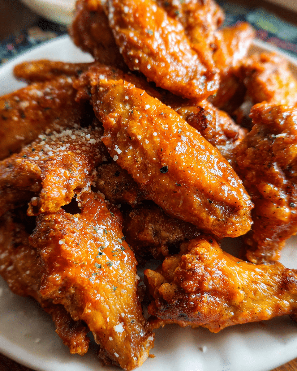crispy air fryer chicken wings served with dipping sauce