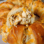 Cheesy chicken crescent ring baked golden with creamy ranch chicken filling