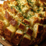 Party Cheese Bread fresh from oven with melted cheese