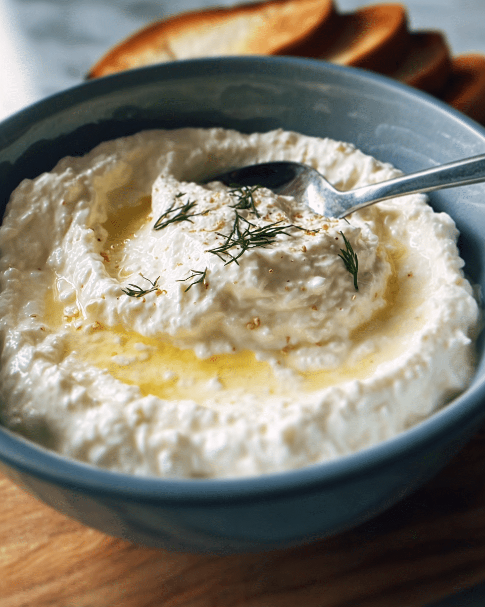 Creamy whipped feta spread served with pita bread and vegetables