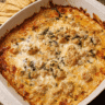 Tuscan Sausage and Bean Dip fresh from oven