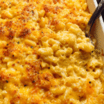 southern baked mac and cheese fresh from oven