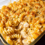 baked creamy chicken casserole fresh from oven