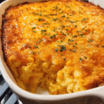 cheesy creamy corn bake fresh from oven