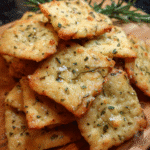 Homemade garlic herb crackers baked until crisp and golden